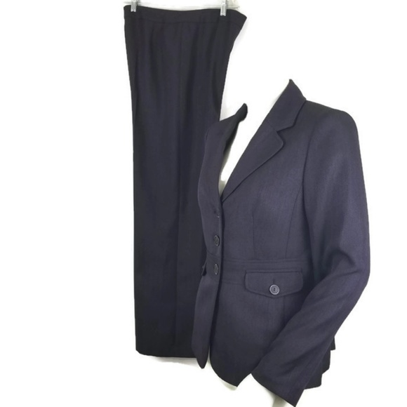 Evan Picone Pants - Evan Picone Pants Suit Purple Herringbone Size 8